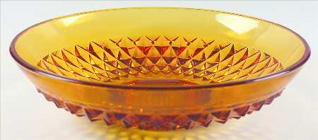 Diamond Point Amber 13" Salad Bowl