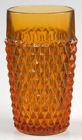 Diamond Point Amber 14 Oz Flat Tumbler