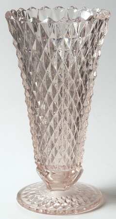 Diamond Point Pink Bud Vase