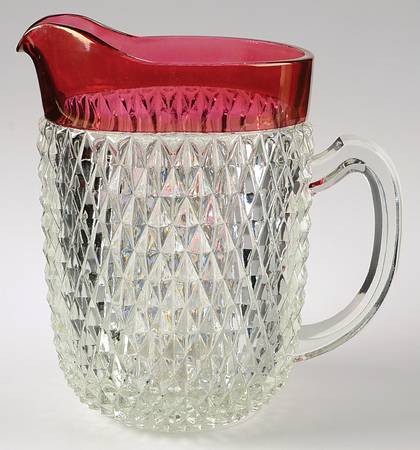 Diamond Point Ruby 56 Oz Pitcher