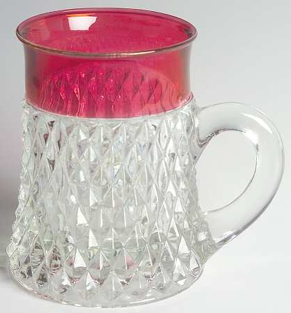 Diamond Point Ruby Beer Glass