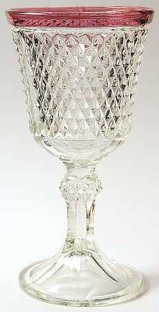 Diamond Point Ruby Footed Urn No Lid