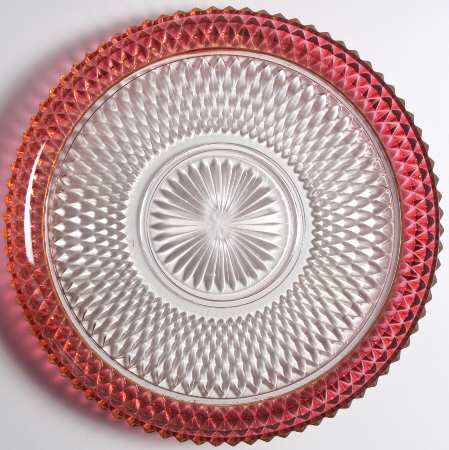 Diamond Point Ruby Torte Plate