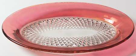Diamond Point Ruby Creamer/Sugar, Tray Only