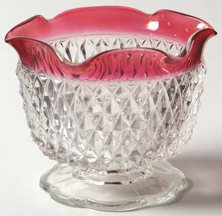 Diamond Point Ruby Mayonnaise Bowl, Bowl Only