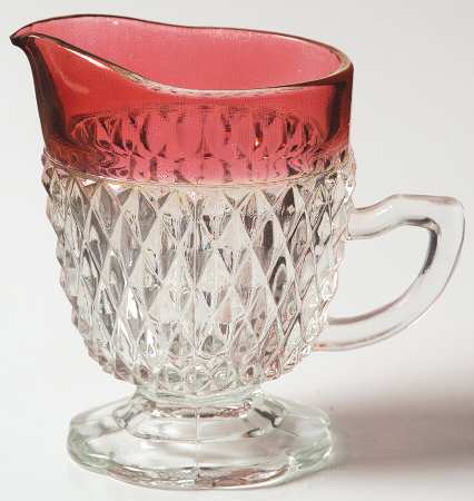 Diamond Point Ruby Creamer by Indiana Glass