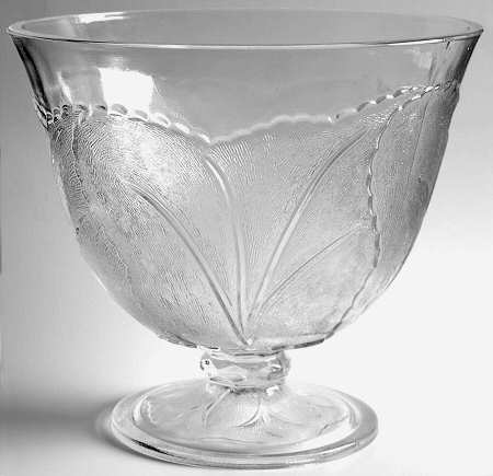 Pebble Leaf Clear Punch Bowl