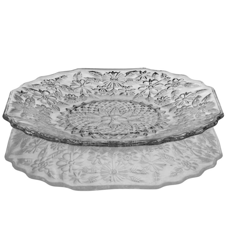 Pineapple and Floral Clear Saucer Only