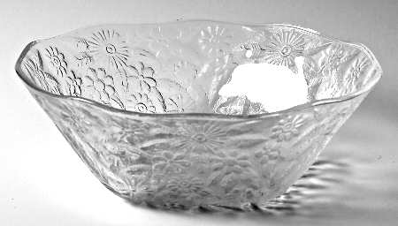 Pineapple and Floral Clear 7" Salad Bowl