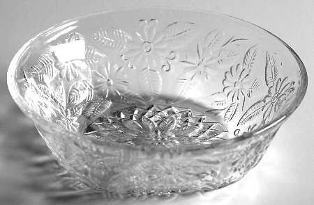 Pineapple and Floral Clear 4" Small Fruit/Dessert Bowl