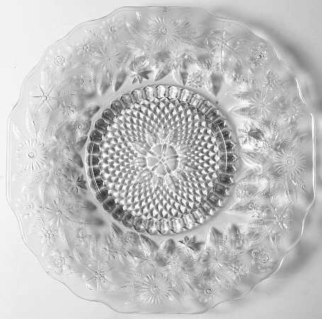 Pineapple and Floral Clear 9" Indented Plate