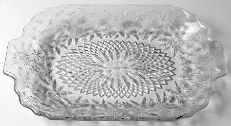 Pineapple and Floral Clear 11" Oval Platter