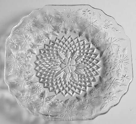 Pineapple and Floral Clear Bread & Butter Plate