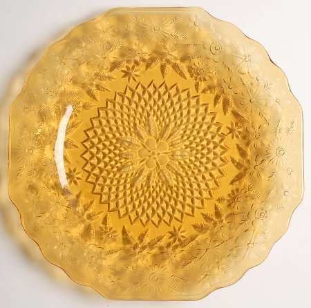 Pineapple and Floral Amber 8" Salad Plate