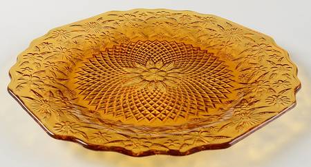 Pineapple and Floral Amber by Indiana Glass