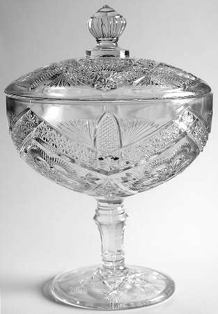 Rayed Flower 9" Compote & Lid