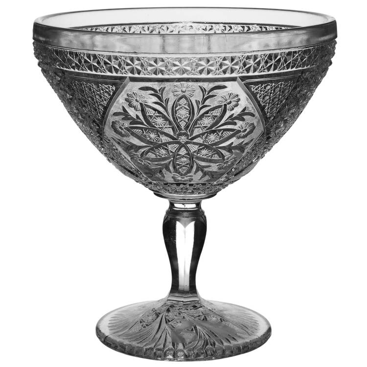 Rosette with Pinwheels 7" Compote No Lid