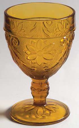 Sandwich Amber Water Goblet