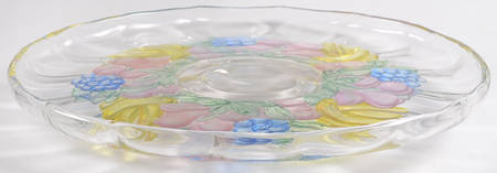 Garland Flashed Blue Grapes Footed Cake Plate