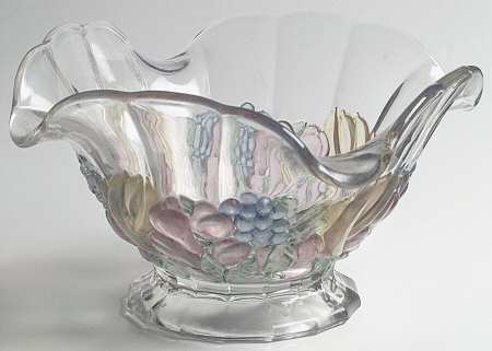 Garland Flashed Blue Grapes Crimped Bowl