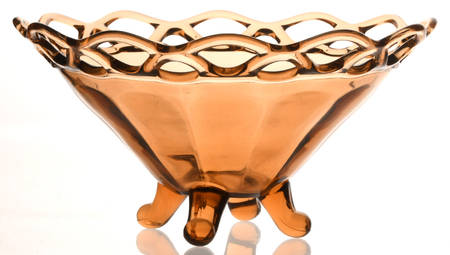 Laced Edge Amber by Imperial Glass-Ohio