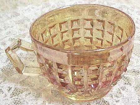 Waffle Block Marigold (Carnival) by Imperial Glass-Ohio