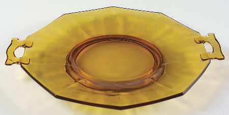 Molly Dark Amber Handled Cake Plate by Imperial Glass-Ohio