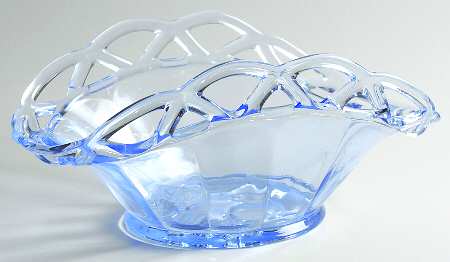 Intaglio Fruit Laced Edge (Light Blue) by Imperial Glass-Ohio