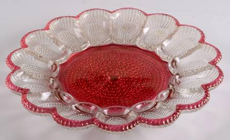 Hobnail (Red Trim) by Indiana Glass