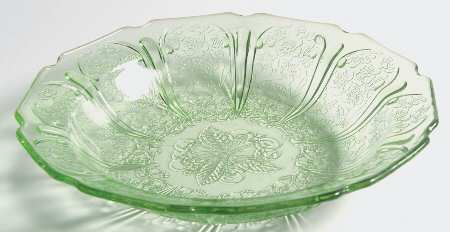 Cherry Blossom Green Rim Soup Bowl