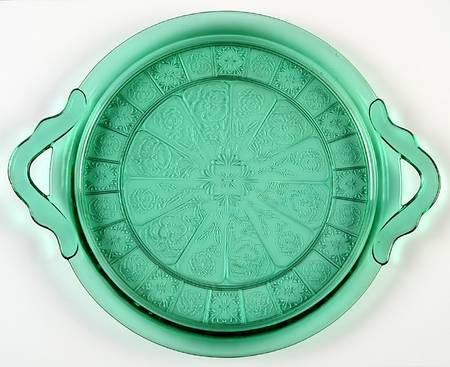 Doric and Pansy Teal Green 12" Handled Tray