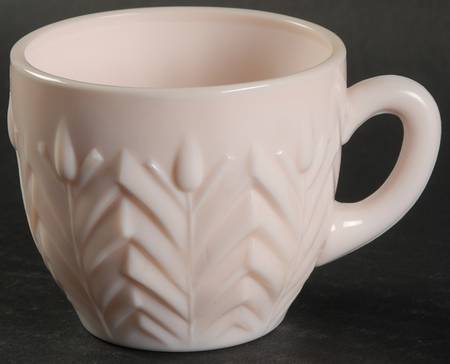 Shell Pink Milk Glass Snack Cup for Snack Plate