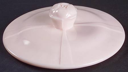 Shell Pink Milk Glass Lid for Powder Jar