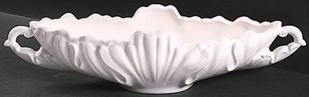 Shell Pink Milk Glass Large Gondola Fruit Bowl
