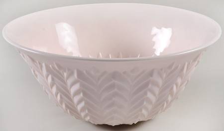Shell Pink Milk Glass Punch Bowl