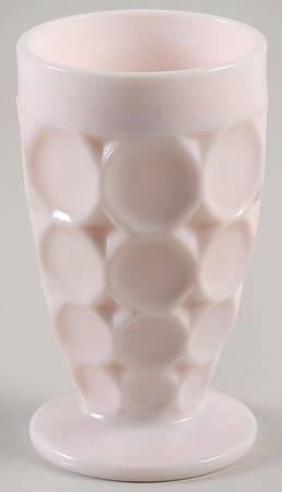 Shell Pink Milk Glass Juice Glass