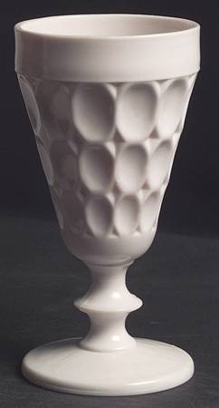 Shell Pink Milk Glass Water Goblet