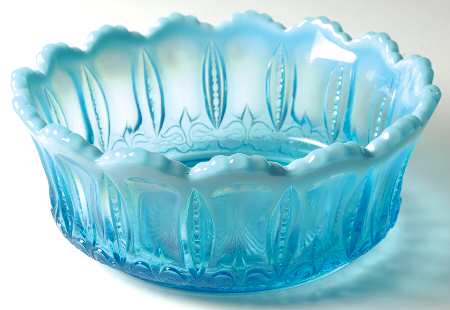 Iris with Meander Blue Opalescent by Jefferson Glass