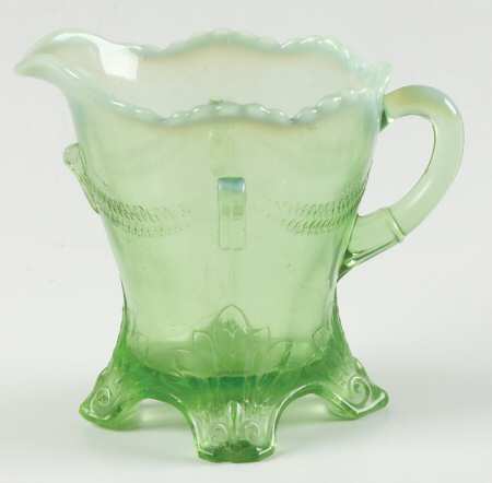 Swag with Brackets Green Opalesce by Jefferson Glass