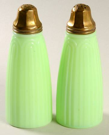 Jadite Shaker Set w/Metal Lids