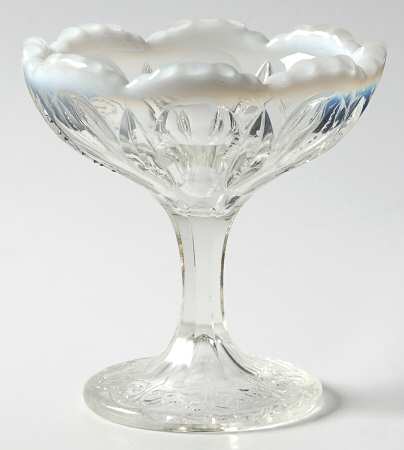 Iris with Meander White Opalescent by Jefferson Glass