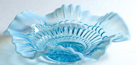Barbells Blue Opalescent by Jefferson Glass