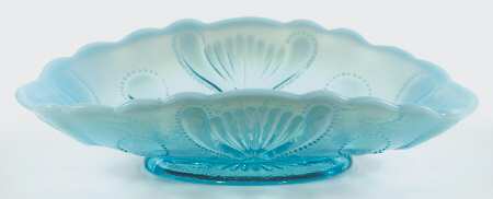 Jewel and Fan Blue Opalescent by Jefferson Glass