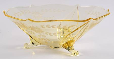 Jubilee Yellow 11" 3-Toed Footed Bowl