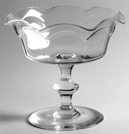 Antique Clear Round Compote (Height X Width)