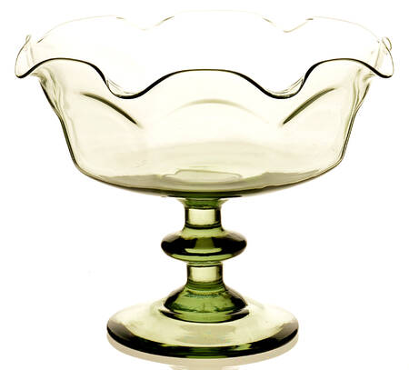 Antique Pale Green Round Compote (Height X Width)