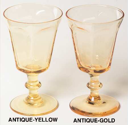 Antique Yellow Wine Glass