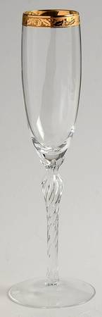 Holiday (Newer, Gold Trim) Fluted Champagne
