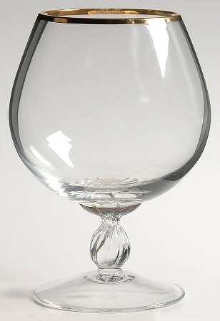 Monroe (Gold Trim) Brandy Glass