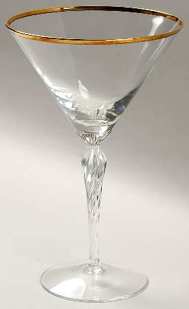 Monroe (Gold Trim) Martini Glass